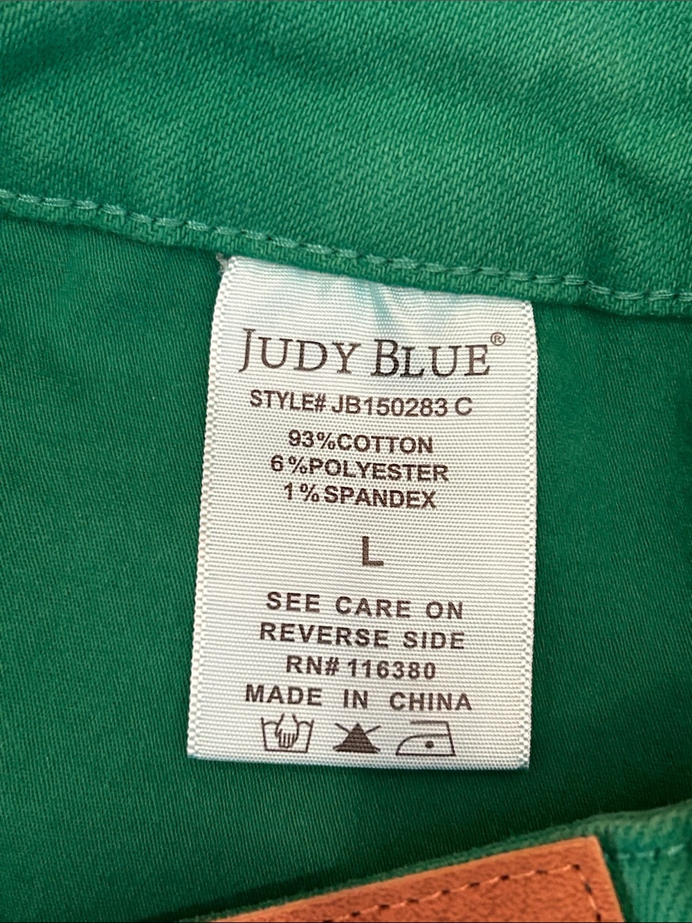Judy Blue Green High-Rise Jean Shorts - Picture 3 of 6